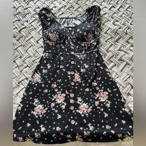 No Boundaries Juniors' Corset Peasant Dress, size M